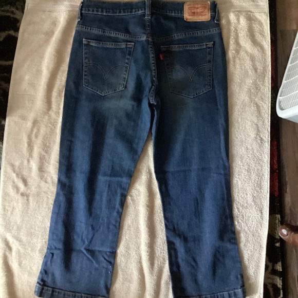 Levi's 515 NOUVEAU Jeans Capri Denim cropped blue stretch size 12 - Picture 3 of 5